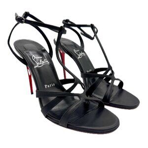 Christian Louboutin Tangueva 100mm black leather sandals